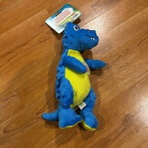 Bow Wow Pet Dog Toy Dinosaur With squeaker 12” Clinker